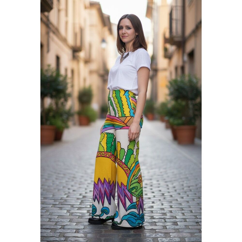 DEATH RAINBOW Carla Ponte Palazzo Pants | High-Waist Wide-Leg Pants